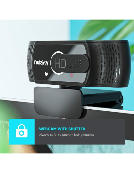 Cámara Web Nulaxy C900 HD 1080p con Micrófono y Cubierta