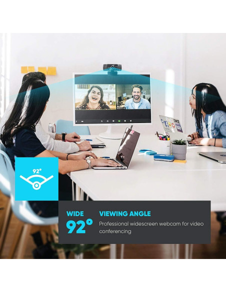 Cámara Web Nulaxy C900 HD 1080p con Micrófono y Cubierta