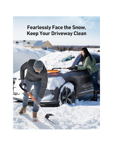 Kit Raspador de Hielo y Pala de Nieve AstroAI 2 en 1 Naranja