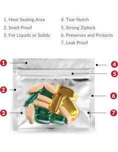 Paquete de 100 bolsas Mylar XL a prueba de olores con ziplock 2