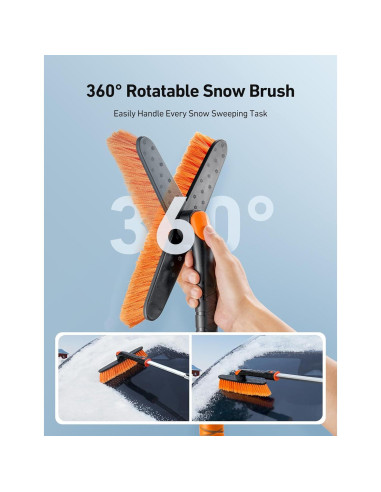 Kit Raspador de Hielo y Pala de Nieve AstroAI 2 en 1 Naranja