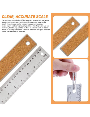 Regla de Acero Inoxidable Herald 30.5 cm Antideslizante