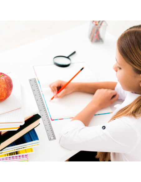 Regla de Acero Inoxidable Herald 30.5 cm Antideslizante