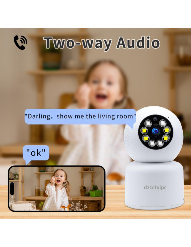 Cámara IP WiFi 4MP Dzcctvipc con Visión Nocturna 15m