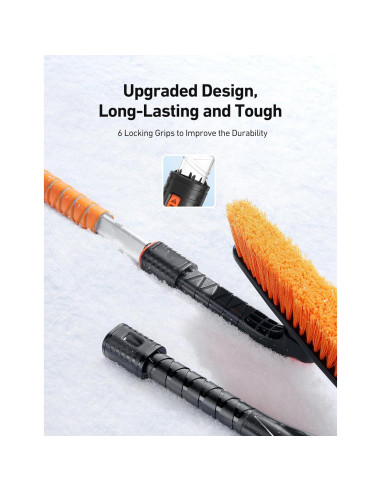 Kit Raspador de Hielo y Pala de Nieve AstroAI 2 en 1 Naranja