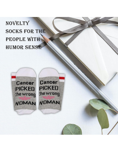 Calcetines GJTIM Regalo Divertido para Mujeres Cáncer