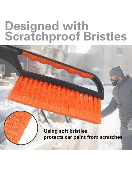 Cepillo de Nieve y Raspador de Hielo LoyaGour 2 en 1 Naranja Cepillo de Nieve y Raspador de Hielo LoyaGour 2 en 1 Naranja