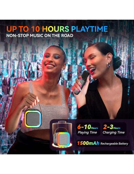 Máquina de Karaoke Peski K-51 Mini Bluetooth 2 Micrófonos