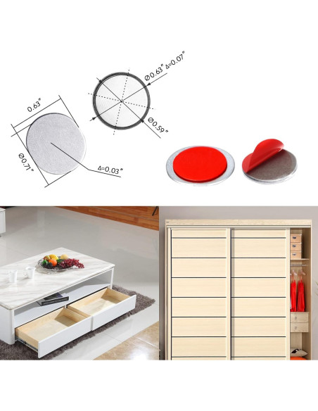 Mousike Imán de Puerta Magnético 4 Paquete Acero Inoxidable