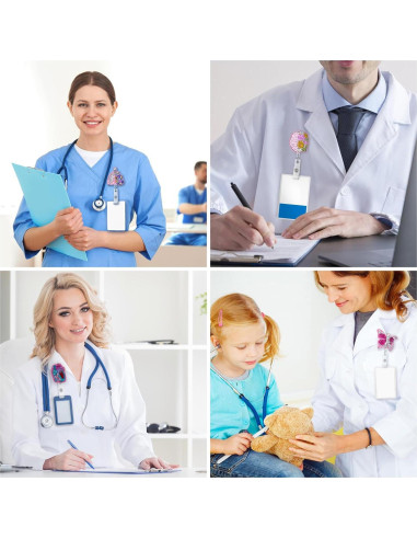 4 Portapases de Enfermera Elephtree Corazón Cerebro Pulmón