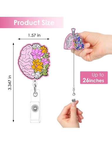 4 Portapases de Enfermera Elephtree Corazón Cerebro Pulmón