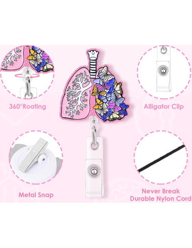 4 Portapases de Enfermera Elephtree Corazón Cerebro Pulmón