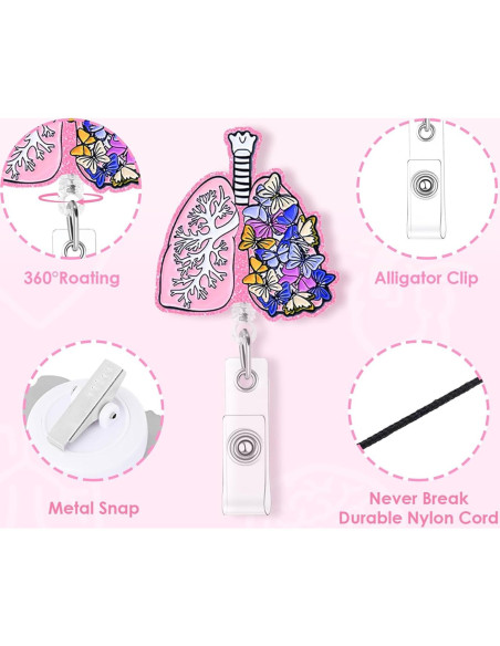 4 Portapases de Enfermera Elephtree Corazón Cerebro Pulmón