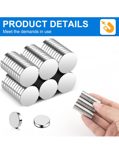 Imanes Neodimio TRYMAG 60Pcs 12x2mm para Oficina y DIY