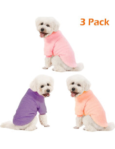 Suéter para Perro Kyaringtso Pequeño Rosa+Morado+Durazno 2