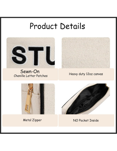 Bolsa de Maquillaje Uekeboag Lona Negra 25x13x6 cm