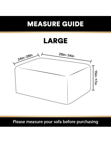 Cubierta de Ottoman PrinceDeco Grande Negra Elástica