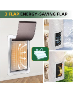 Aleta Reemplazo Puerta Perro Grande MIAOTONG 25,7x42,9cm 2