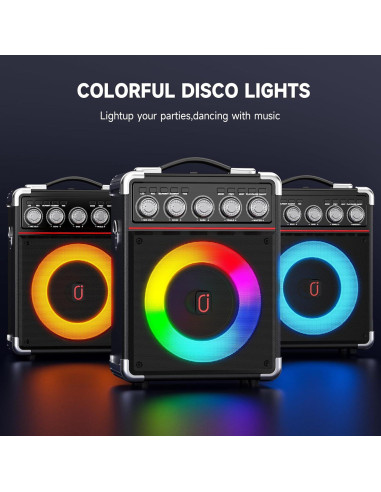 Máquina de Karaoke HWWR TX05 con 2 Micrófonos y Bluetooth