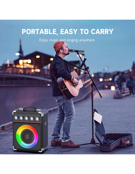 Máquina de Karaoke HWWR TX05 con 2 Micrófonos y Bluetooth