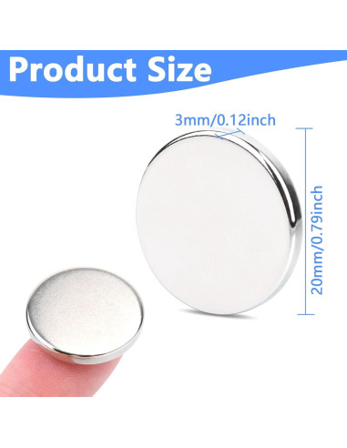Imán de Neodimio Keukenket 20x3mm 25 Piezas Fuerte