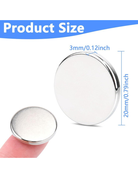 Imán de Neodimio Keukenket 20x3mm 25 Piezas Fuerte