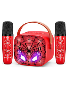 Mini Máquina de Karaoke Inalámbrica Bluetooth LED Rojo