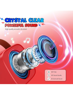 Mini Máquina de Karaoke Inalámbrica Bluetooth LED Rojo 2