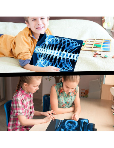 16 Piezas Rayos X Humanos Lineshading Azul para Niños