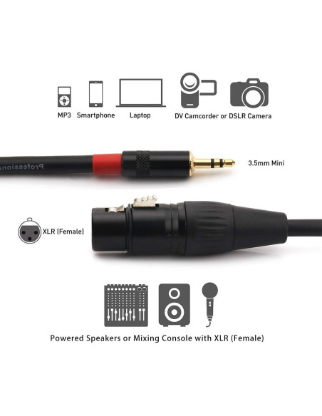 Cable de Micrófono NANYI 3.5mm a XLR Hembra 0.2M
