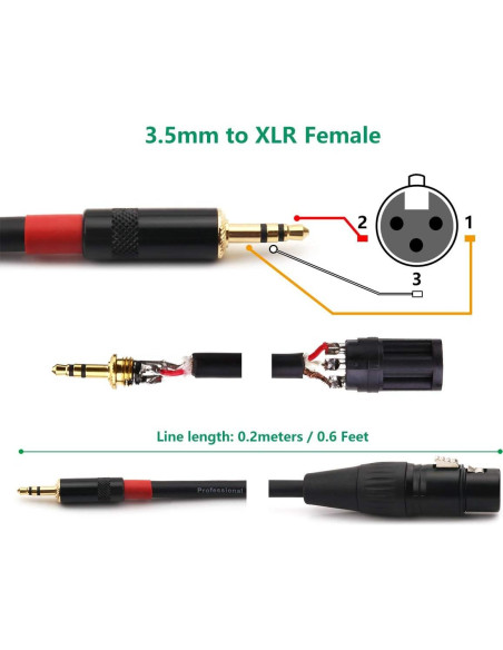Cable de Micrófono NANYI 3.5mm a XLR Hembra 0.2M