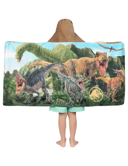 Toalla con Capucha Franco Kids Jurassic World 61x127 cm