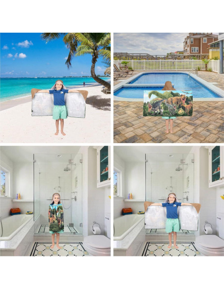 Toalla con Capucha Franco Kids Jurassic World 61x127 cm