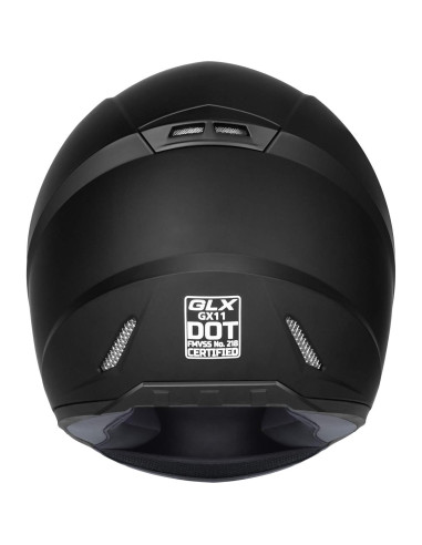 Casco de Motocicleta GLX GX11 Grande Negro Mate Integral