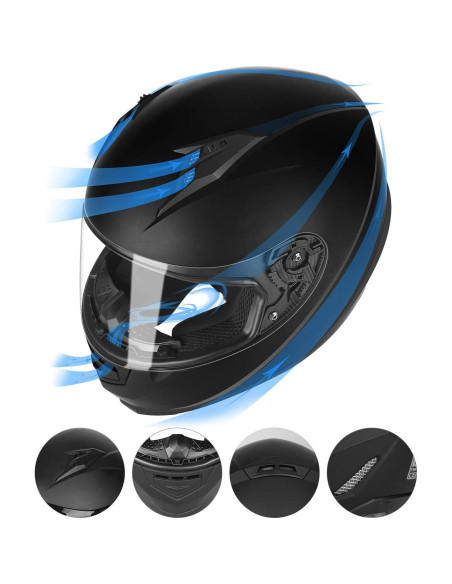 Casco de Motocicleta GLX GX11 Grande Negro Mate Integral Casco de Motocicleta GLX GX11 Grande Negro Mate Integral