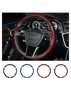 Cubierta de Volante Hiseanllo Fibra de Carbono Rojo 35.56-40.64 cm