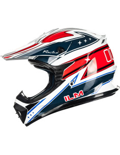 Casco de Motocross ILM 128S Adulto Grande Rojo Azul 2