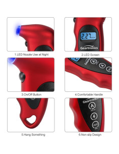 Medidor de Presión de Neumáticos Digital Geartronics 150 PSI 2