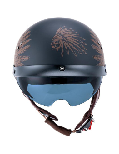 Casco de motocicleta JQF Gear MM107 XL con visera solar