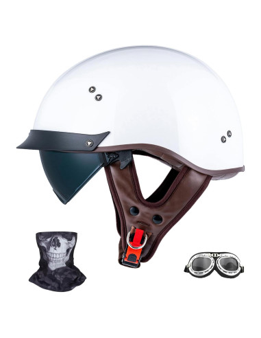 Casco de motocicleta JQF Gear MM107 Blanco Brillante XXL