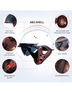 Casco de motocicleta JQF Gear MM107 Blanco Brillante XXL 2