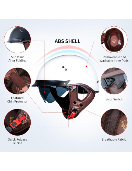 Casco de motocicleta JQF Gear MM107 Blanco Brillante XXL