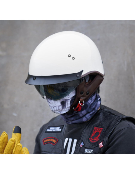 Casco de motocicleta JQF Gear MM107 Blanco Brillante XXL