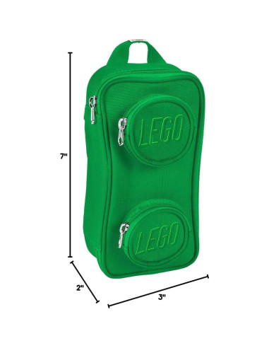 Funda de Ladrillos LEGO Verde 20x10x6 cm para útiles