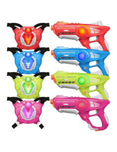 Conjunto Laser Tag ZIFFY 4 Pistolas y Chalecos Multicolor