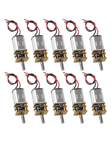 10 Piezas Motor de Engranaje Mini N20 DC 3V-6V Metal