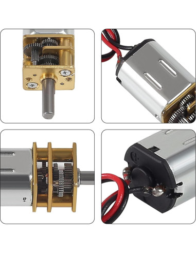 10 Piezas Motor de Engranaje Mini N20 DC 3V-6V Metal