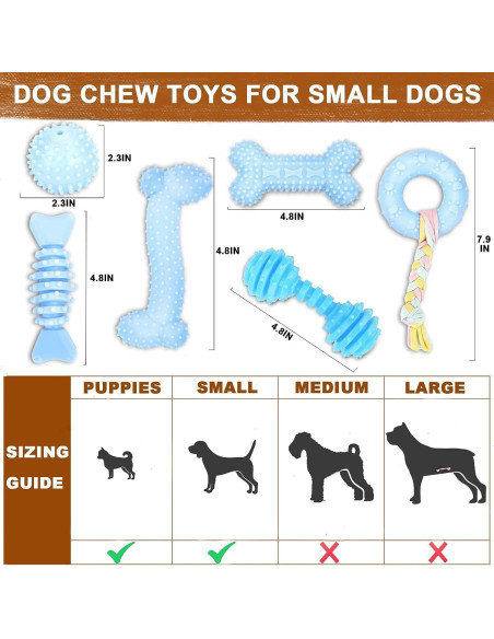 Juguetes para Cachorros CGBD Paquete de 6 Azul Masticar