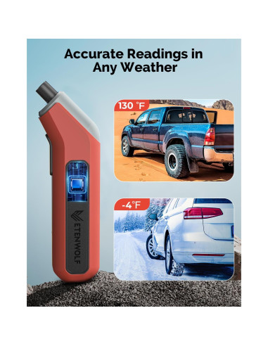 ETENWOLF T300 Plus Medidor Digital de Presión de Neumáticos 200 PSI