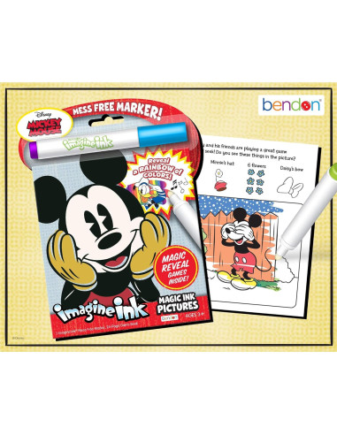Bendon Disney Mickey Mouse Imagine Ink 24 Páginas 2 Piezas